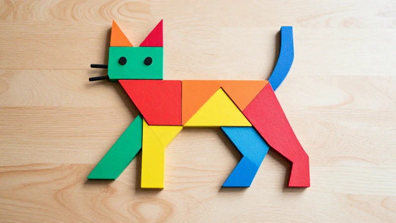 Ensambla el gato de tangram paso a paso