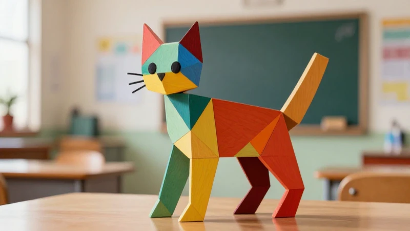 Actividad interactiva de tangram felino educativo