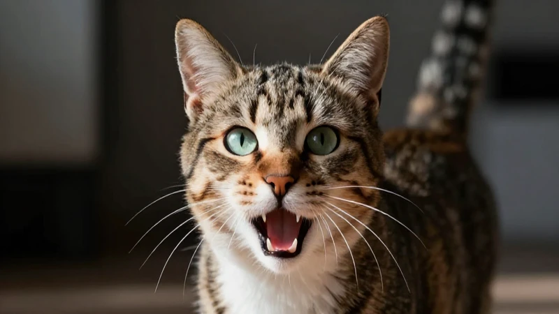 Gato: definición, características e información esencial 5 Retrato de gato doméstico expresivo, moderno y detallado