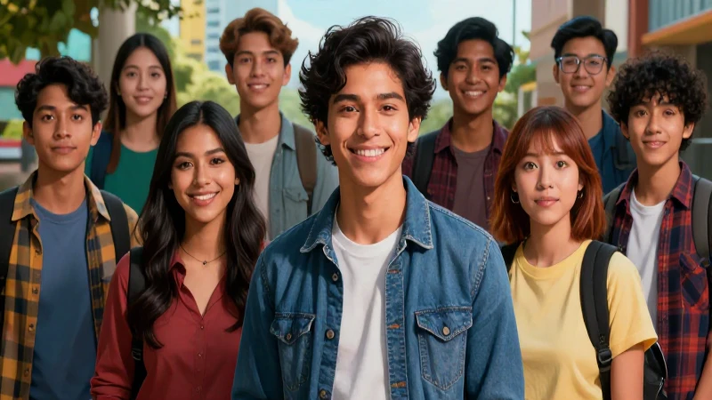 Jóvenes geeks diversos en estilo mexicano