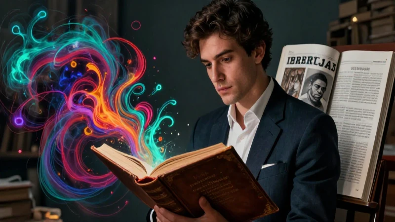 Generación del 27: Pioneros de la poesía española moderna 7 Académica estudia poesía con ilustración vibrante