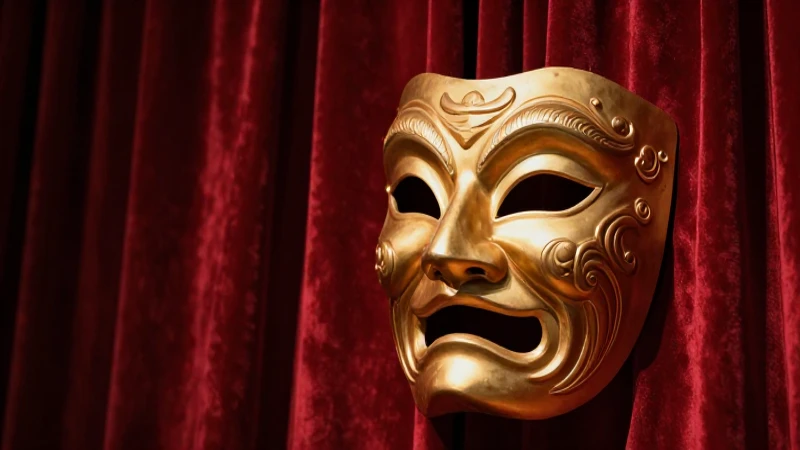 Máscara de teatro dramática y lujosa
