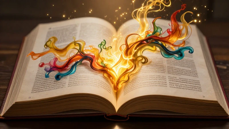 Género lírico: concepto, origen, elementos y características 7 Libro antiguo dorado con energía abstracta vibrante
