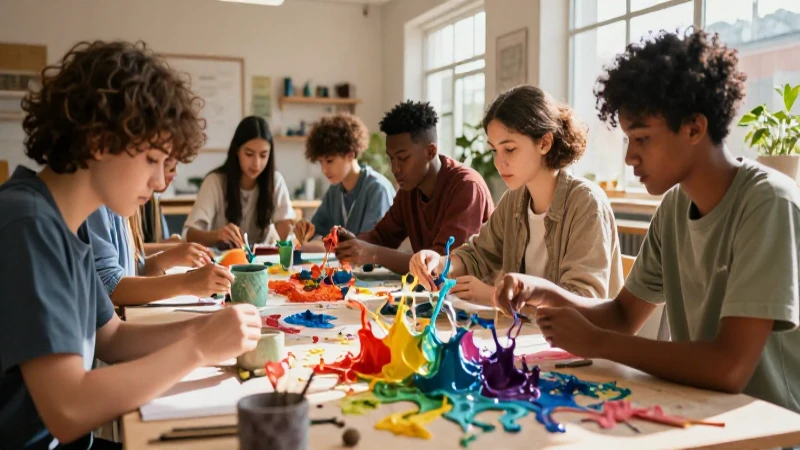Estudiantes crean arte vibrante en taller comunitario