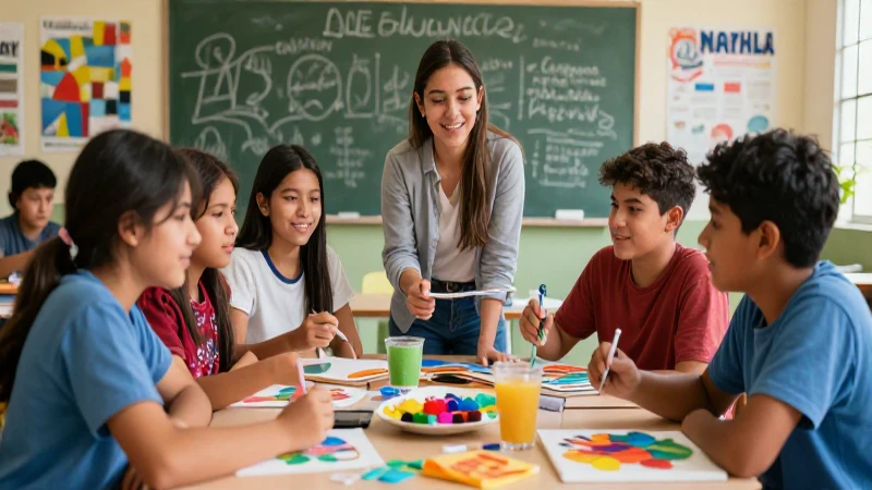 Estudiantes mexicanos inspirados creando arte