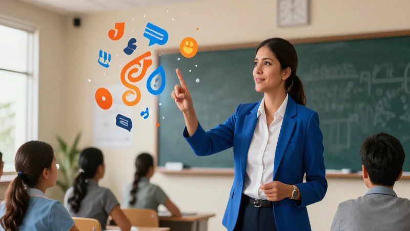 Educador moderno en México con medios abstractos