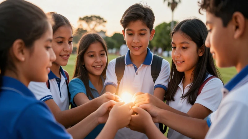 Jóvenes mexicanos compartiendo luz en un momento cálido
