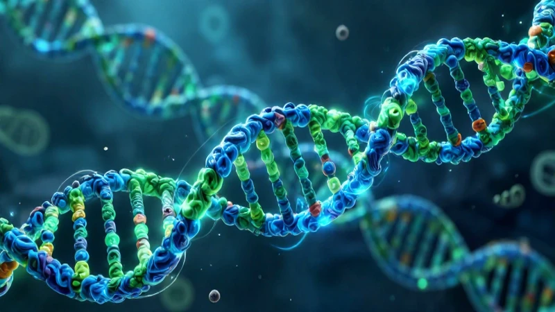 Estructura genética vibrante y detallada con energía azul