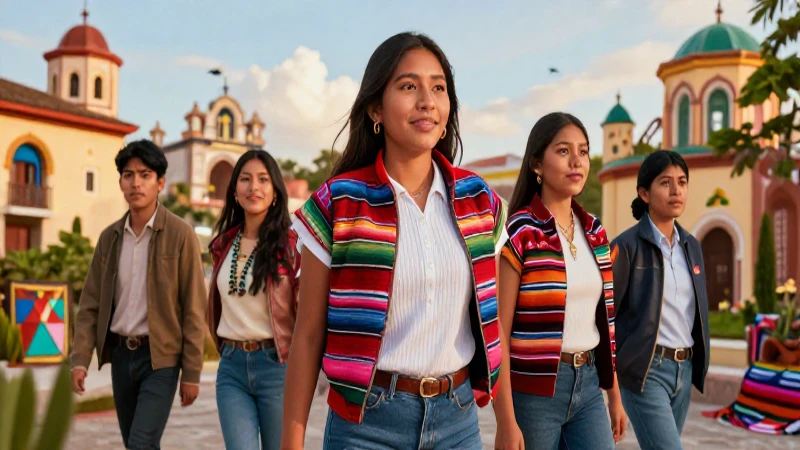 Estudiantes mexicanos en cultura vibrante