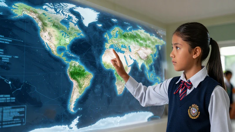 Estudiante mexicano explora mapa holográfico
