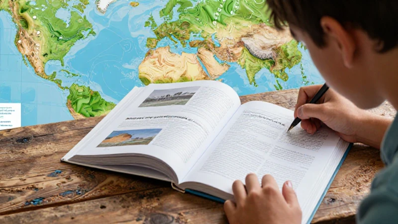 Estudiante explora mundo educativo vibrante