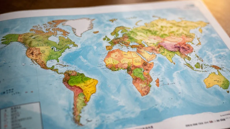 Mapa geográfico realista y educativo
