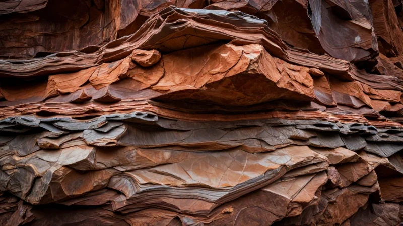 Capas geológicas antiguas, dinámicas y vibrantes