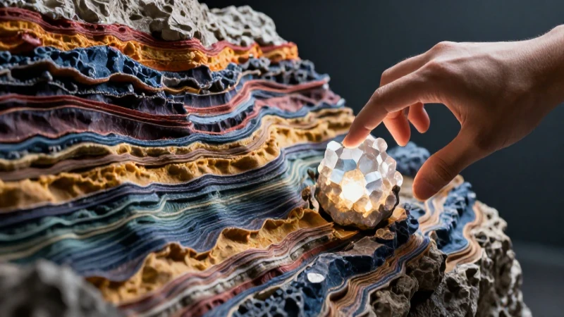 Geología ultra realista con cristales brillantes