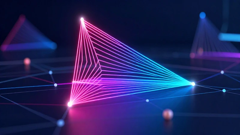 Visualización geométrica 3D futurista y vibrante