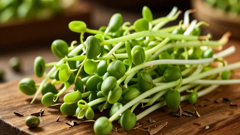 Frijoles verdes vibrantes en primer plano, realistas y nítidos