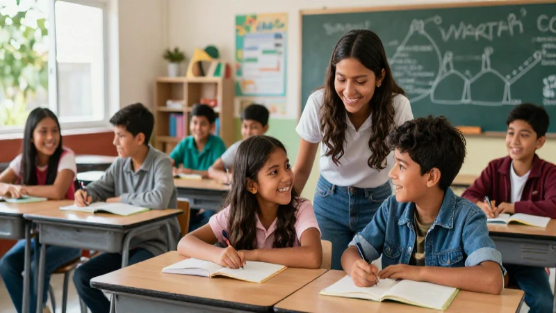 Logra éxito educativo con gestión escolar eficiente en la nueva escuela mexicana 3 Estudiantes mexicanos colaboran vibrantes en aula moderna