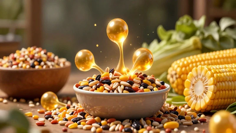 Glúcidos: Definición, Importancia y Clasificación Esencial 3 Ilustración vibrante de carbohidratos y granos