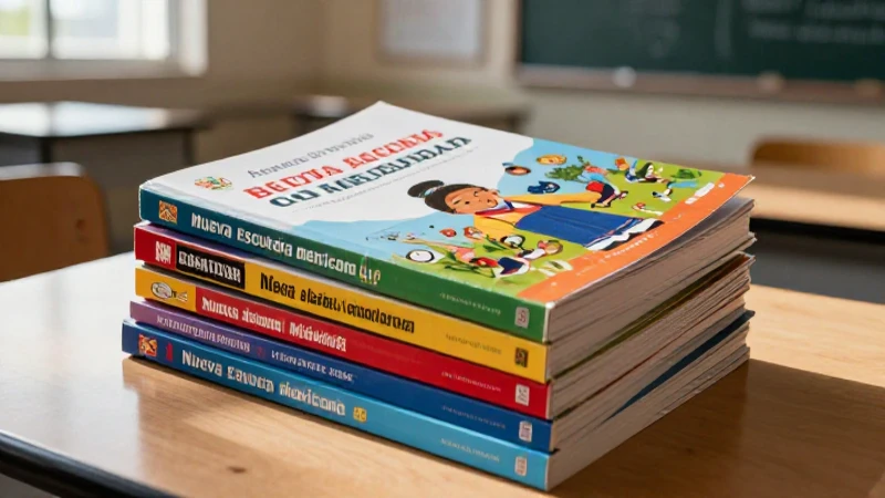 Libros mexicanos coloridos en un aula luminosa