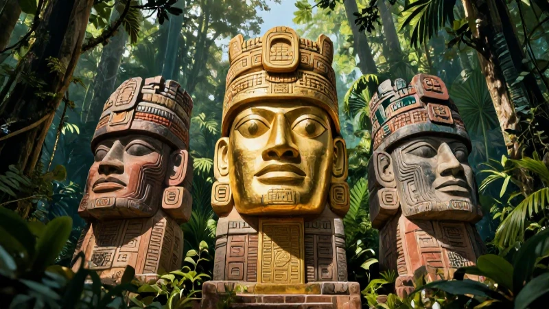 Olmeca dorada en selva dramática