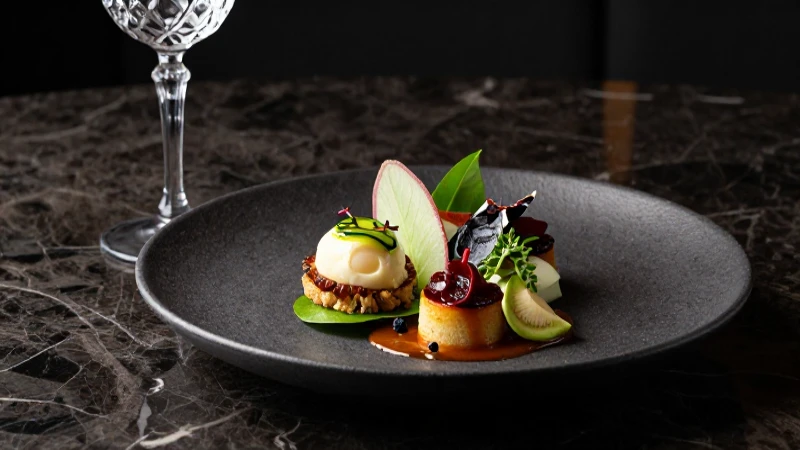 Gourmet elegante con estilo dramático