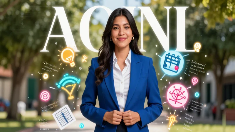 Maestra mexicana vibrante con símbolos educativos