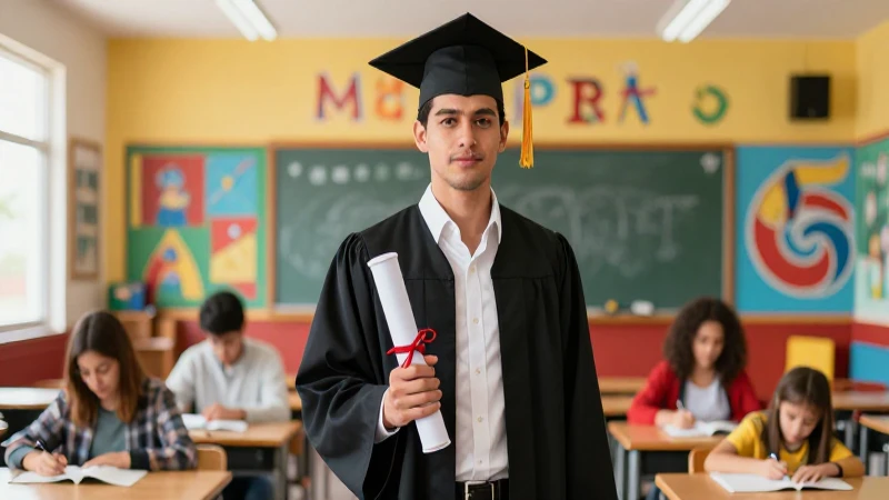 Graduación: Definición, Concepto y Su Importancia Educativa 3 Joven graduado con diploma en aula mexicana