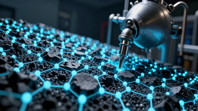 Grafito: definición, usos y concepto esencial explicado 5 Reactor de grafito brillante y diseño industrial cinemático
