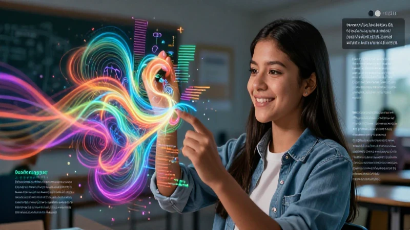 Estudiante analiza estructuras lingüísticas con estética educativa
