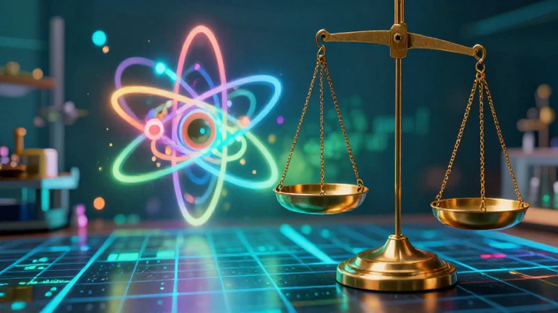 Balanza histórica a estructura digital vibrante y detallada