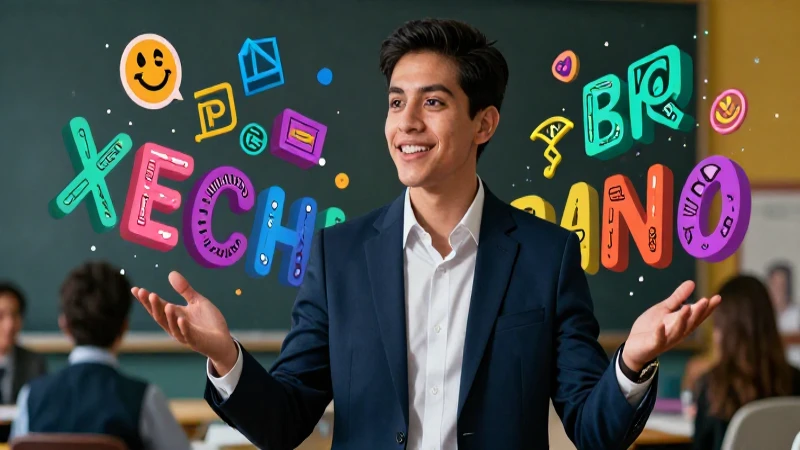Qué son palabras graves: ejemplos y características claves 4 Educador mexicano moderno en ambiente vibrante