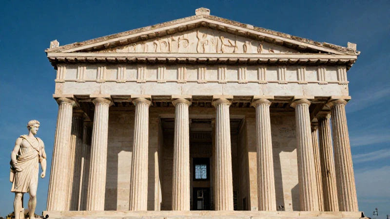 Griegos: Origen, Gobierno, Arte y Características de Grecia 5 Templo griego clásico bajo luz dramática