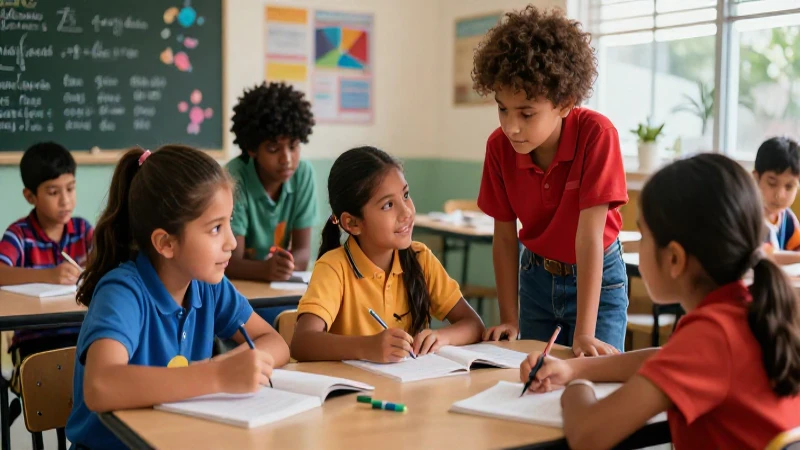 Estudiantes mexicanos colaborando en un aula moderna