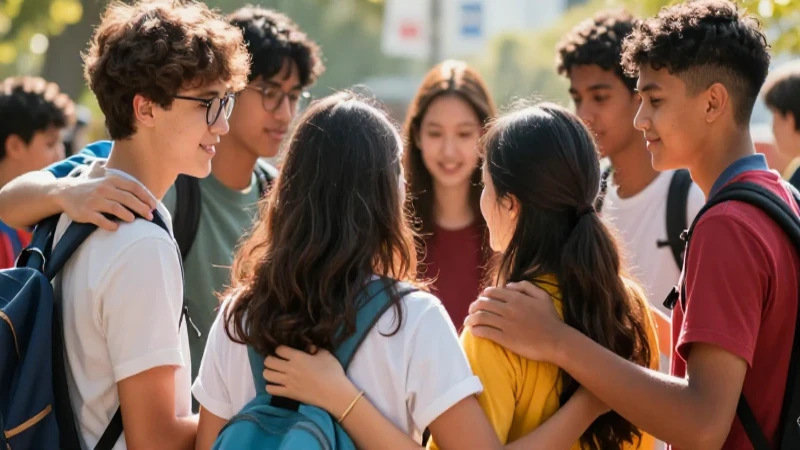 Jóvenes diversos celebrando su conexión vibrante