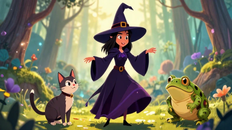 Guapa: Cuento de la Bruja en PDF para Niños Bonitos 3 Bruja y amigos en mágico cuento ilustrado