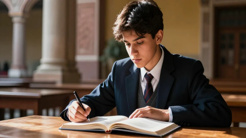 Estudiante enfocado con estilo y toque guatemalteco