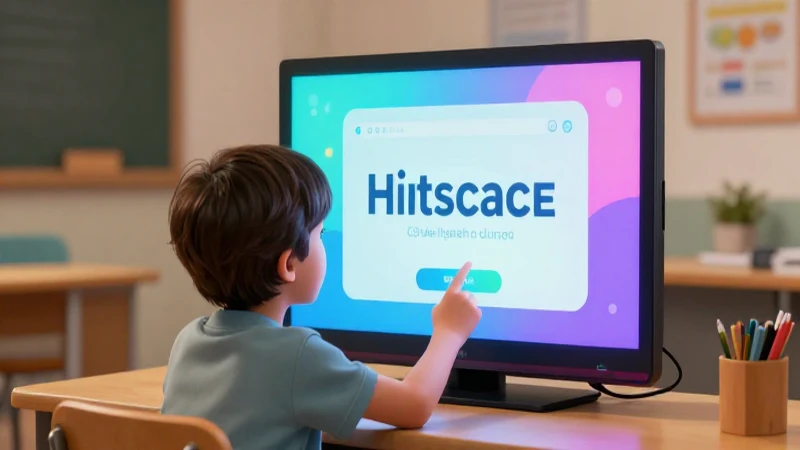 Niño concentrado en pantalla educativa moderna