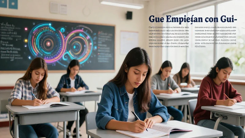 50 Ejemplos de Palabras que Empiezan con Gui- y Más 7 Ilustración vibrante de estudiantes mexicanos con patrones lingüísticos
