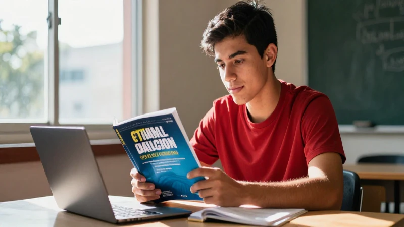Estudiante mexicano estudia en un ambiente profesional