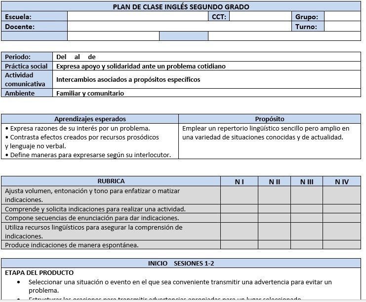 guias y recursos para planeaciones de secundaria en ingles ejemplos y conoce practicas