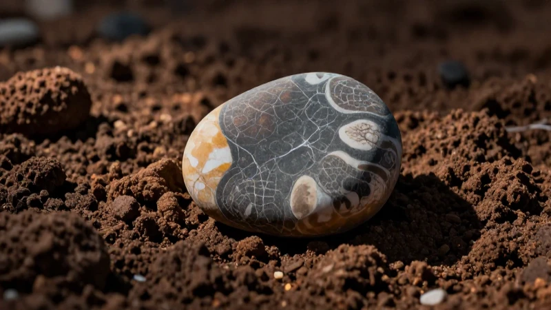 Piedra única con iluminación dramática y realismo