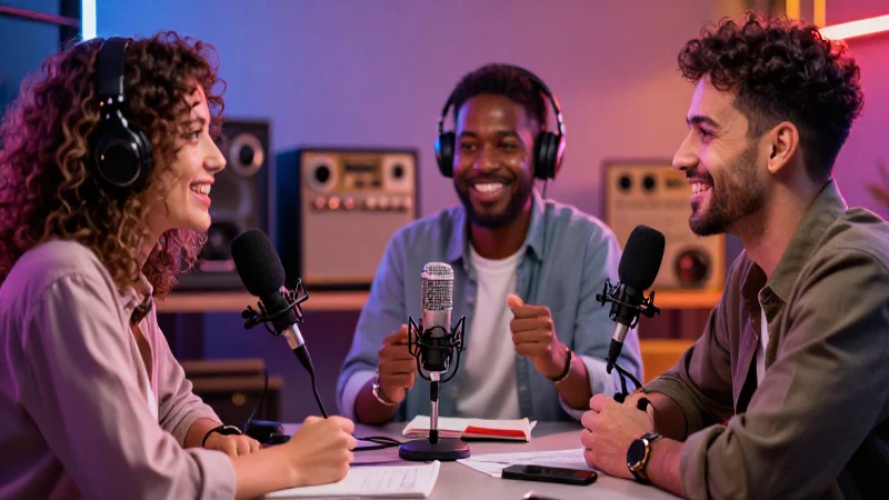 Guion de radio: 5 Ejemplos Inspiradores y Creativos 5 Entrevista dinámica, estilo cinematográfico vibrante