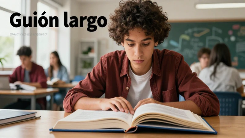 Ilustración educativa detallada sobre el guion largo