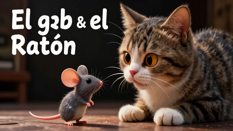 Gusanitos interactúan con cat y ratón en una ilustración detallada