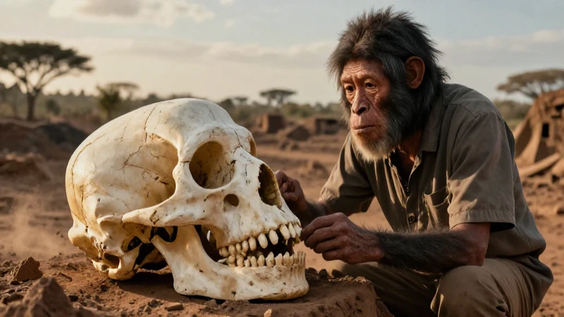 Homo habilis: orígenes, definición y concepto esclarecido 3 Paleoantropólogo examina cráneo fragmentado en Olduvai