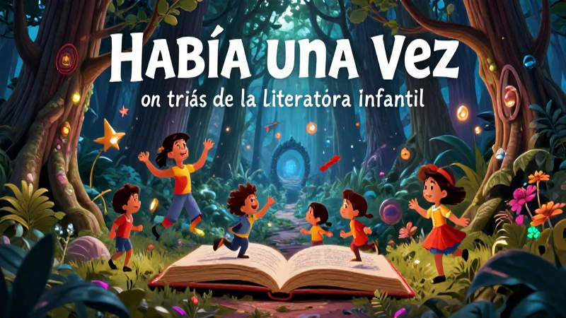 Libro infantil mágico con temática literaria