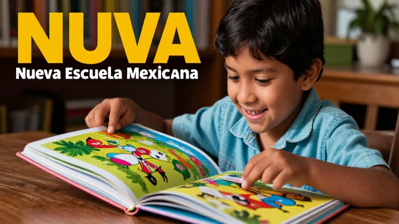 Niño mexicano alegre leyendo libro educativo