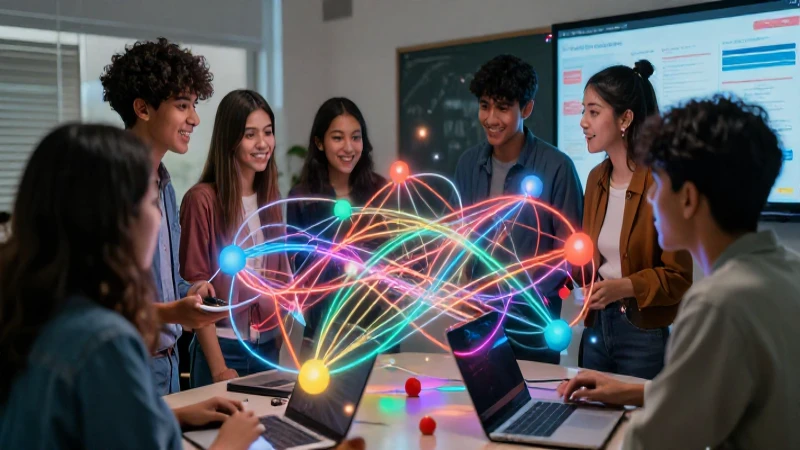 Habilidades siglo XXI: Claves para un futuro exitoso 6 Estudiantes colaboran en un ambiente educativo moderno y dinámico