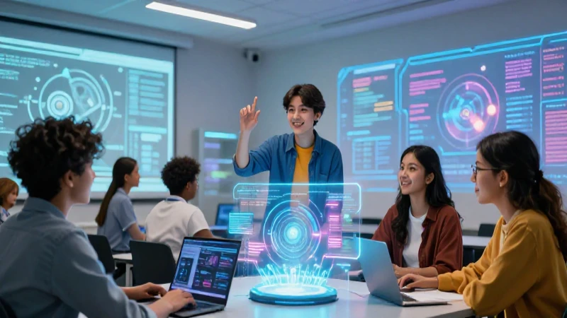 Habilidades STEM: Promoción y aprendizaje en webinars 4 Aula moderna: estudiantes y hologramas STEM