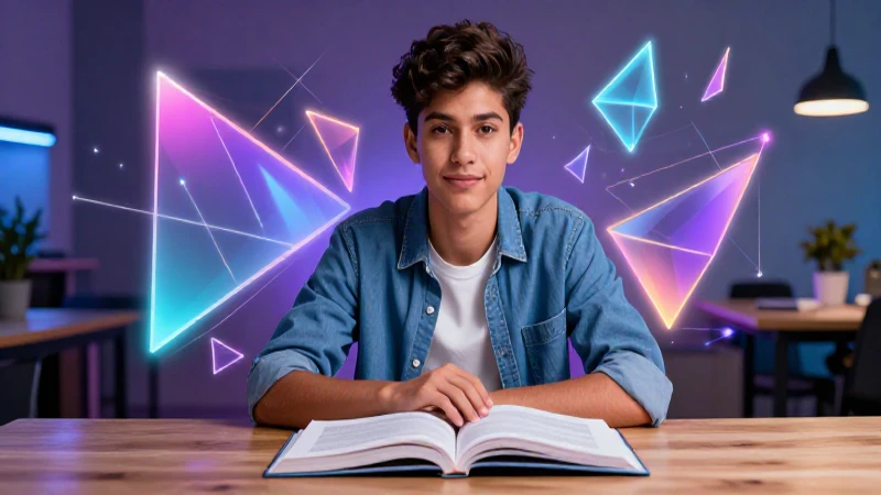 Joven mexicano brillante estudia con conceptos vibrantes